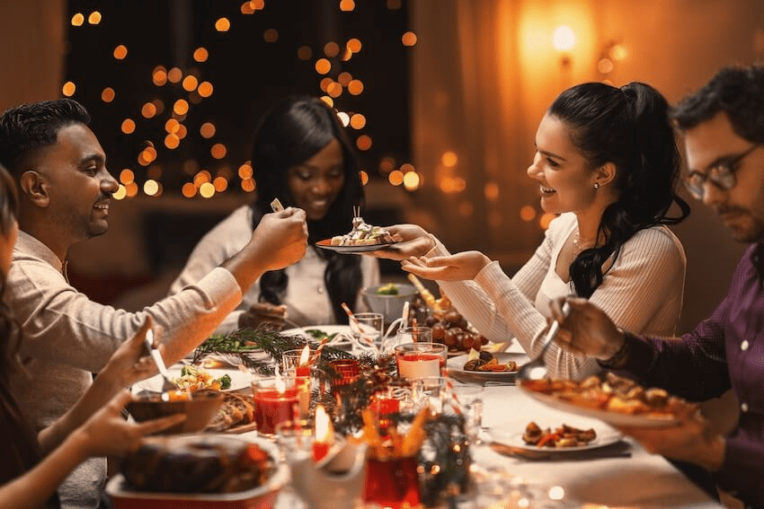 Friends sharing relaxed New Year moment built on trust and shared history