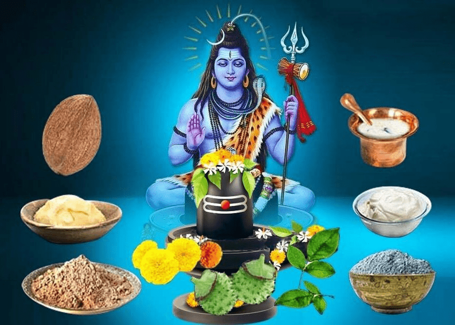 Simple home Shivratri puja performed with Shiva idol and offerings