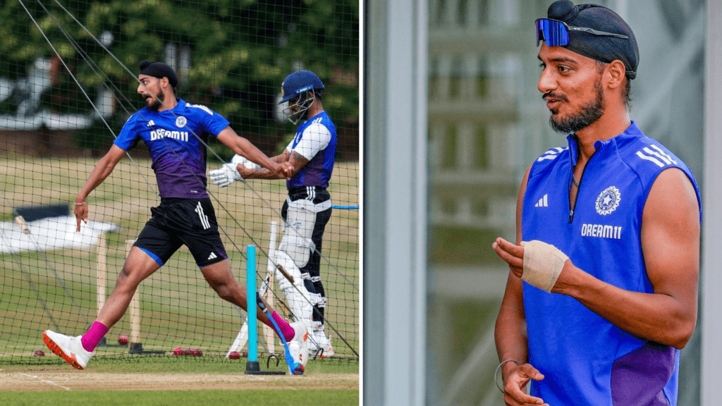 Domestic cricketer receiving treatment after finger injury sustained during routine net practice