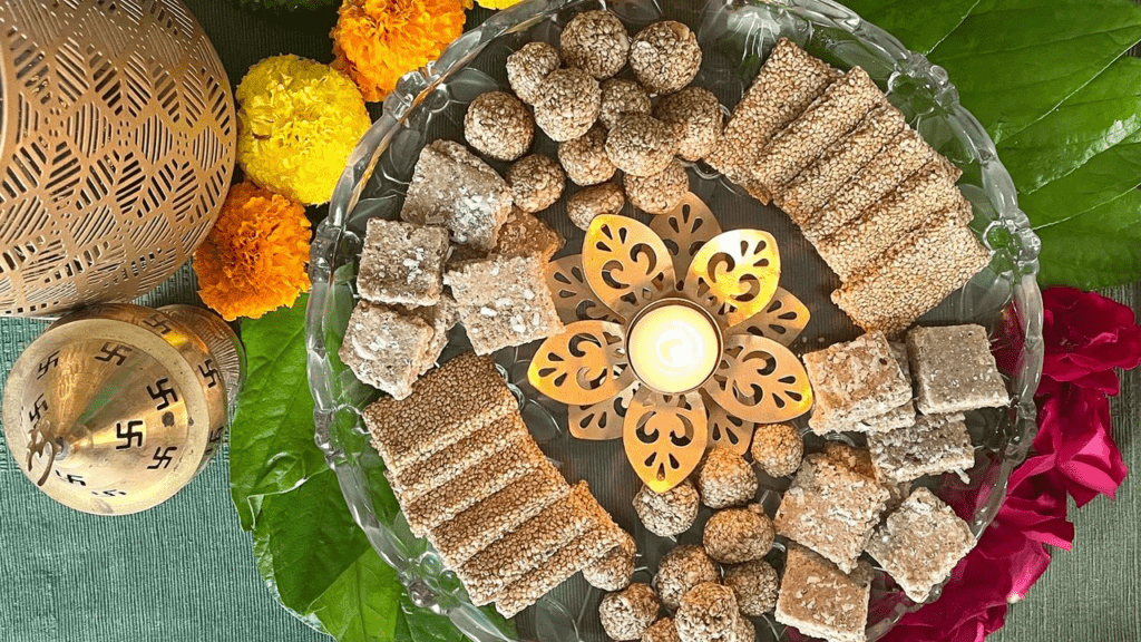 Traditional Sankranti food spread reflecting seasonal nutrition and goodwill