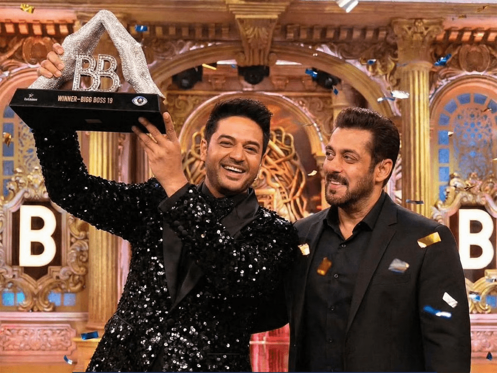 Bigg Boss 19 winner celebrates trophy, sparking debate over merit and popularity