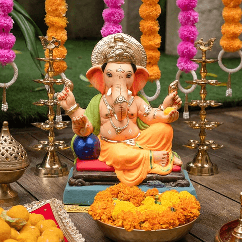 Household Ganpati puja reflecting wisdom, prosperity, and spiritual renewal during festival
