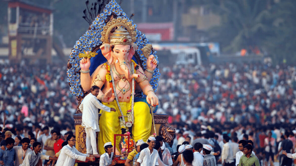 Ten day Ganesh festival atmosphere highlighting unity and shared faith