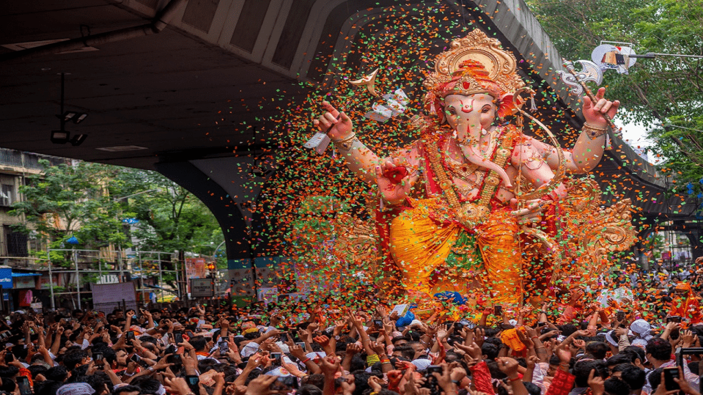 Ganesh Visarjan procession filled with devotion emotion and collective farewell