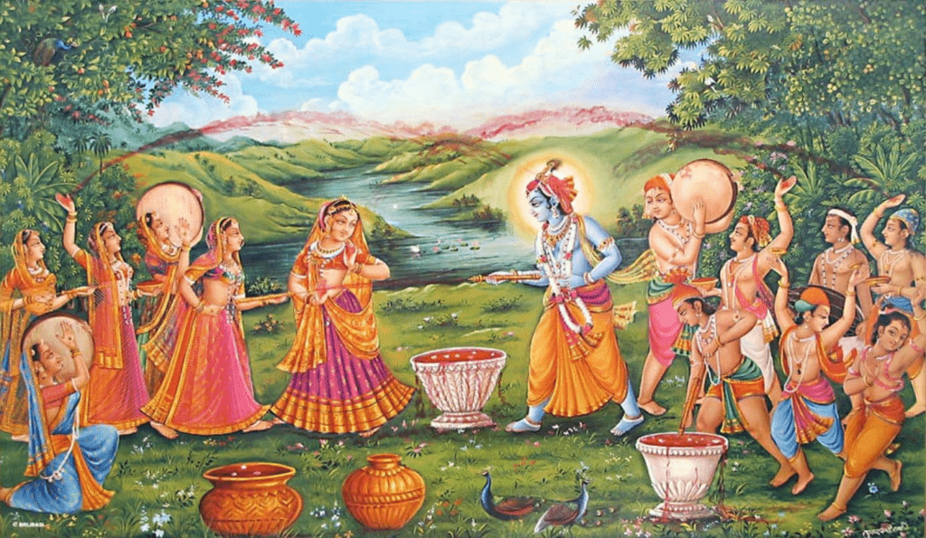 Holi legend imagery explaining spiritual foundation of festival rituals